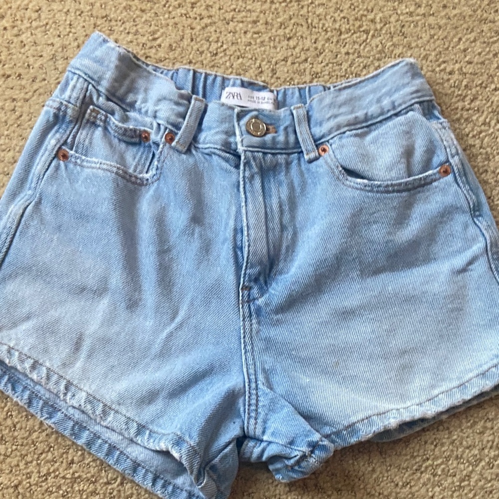 Zara Sky Blue Jean Shorts